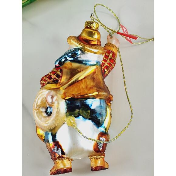 Christmas Blown Glass Tree Ornaments Harold Cop Cowboy Santa Cable Car Pickle x5 - Picture 10 of 16